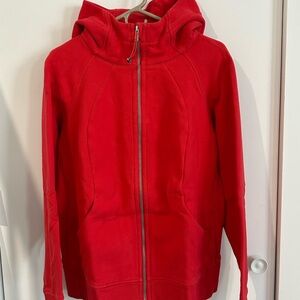 Lululemon Bright Red Zip-Up Hoodie